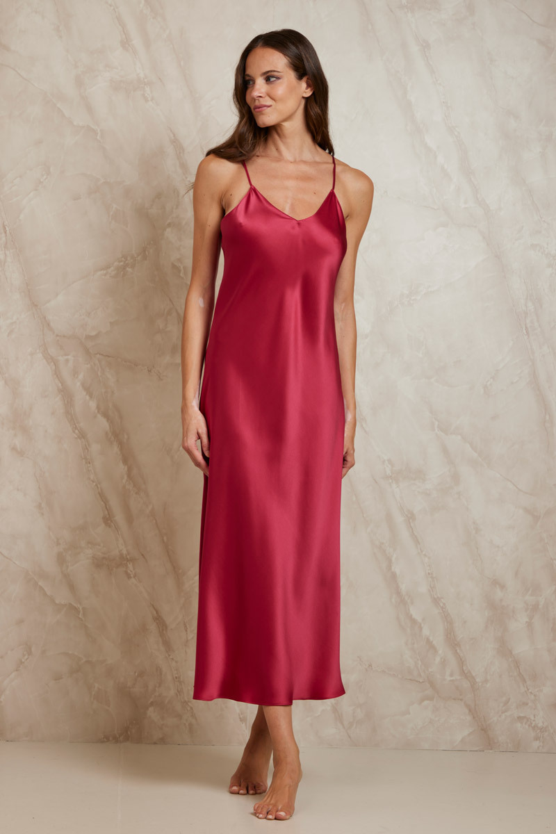 SLIP DRESS LUNGO IN SETA