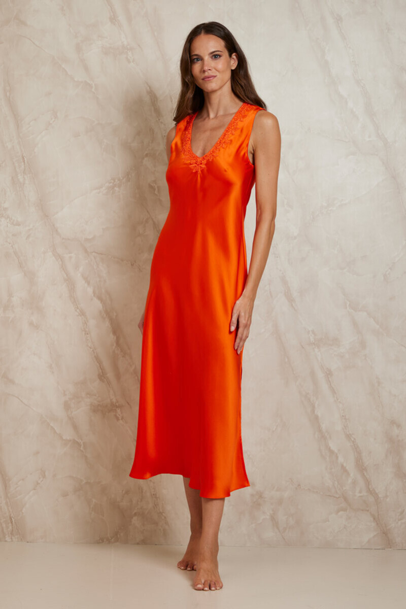 CAMICIA DA NOTTE LUNGA IN SETA