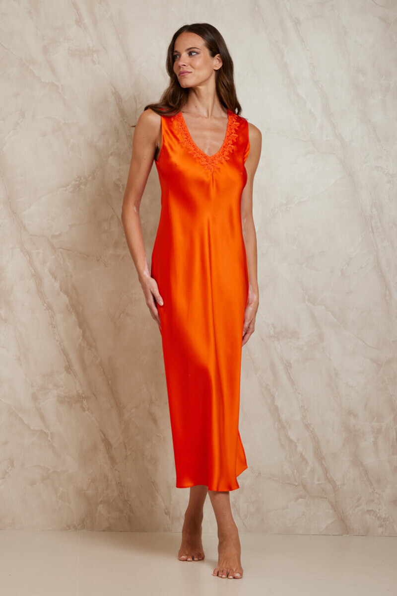 CAMICIA DA NOTTE LUNGA IN SETA