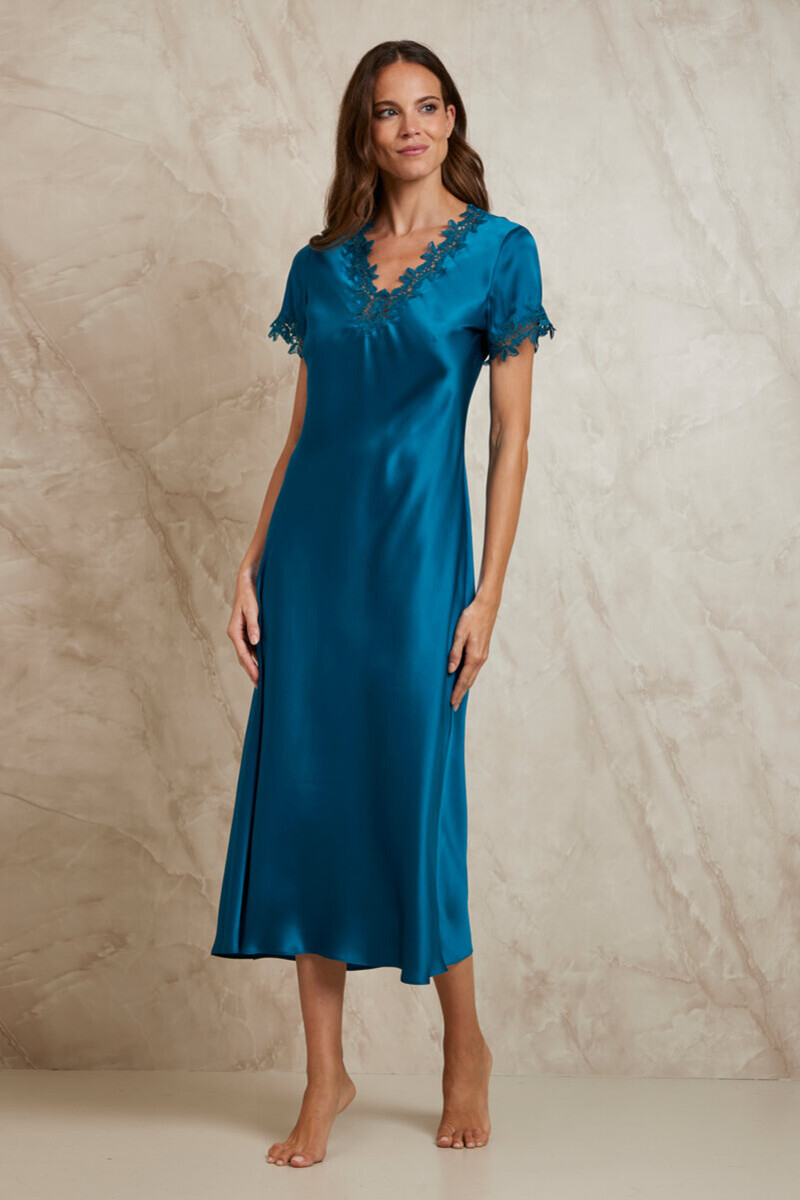 CAMICIA DA NOTTE LUNGA IN SETA