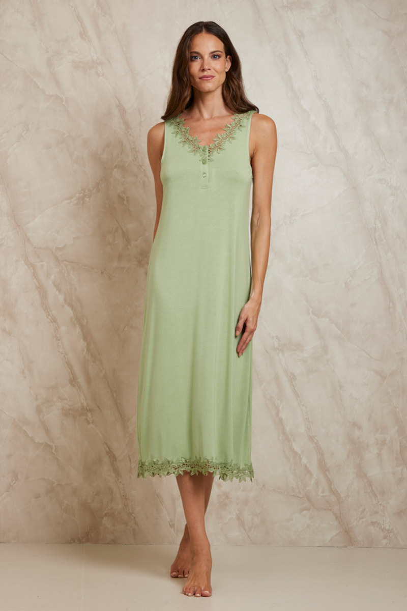 CAMICIA DA NOTTE IN JERSEY CON PIZZO