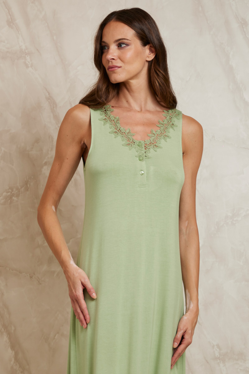 CAMICIA DA NOTTE IN JERSEY CON PIZZO