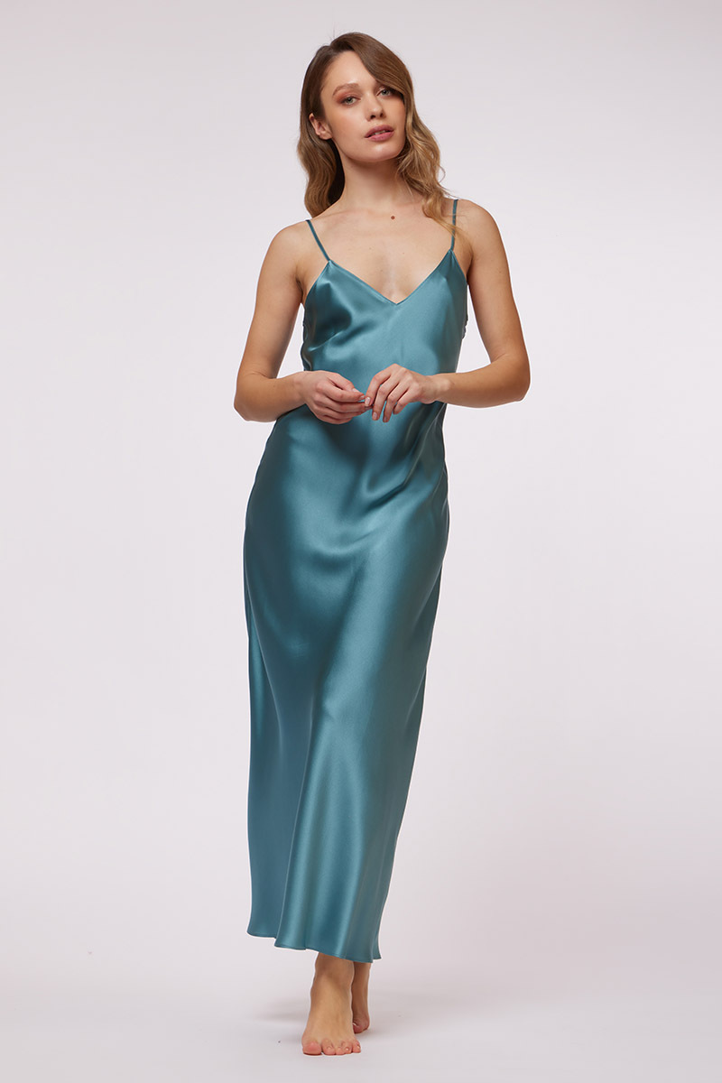 SLIP DRESS LUNGO IN SETA