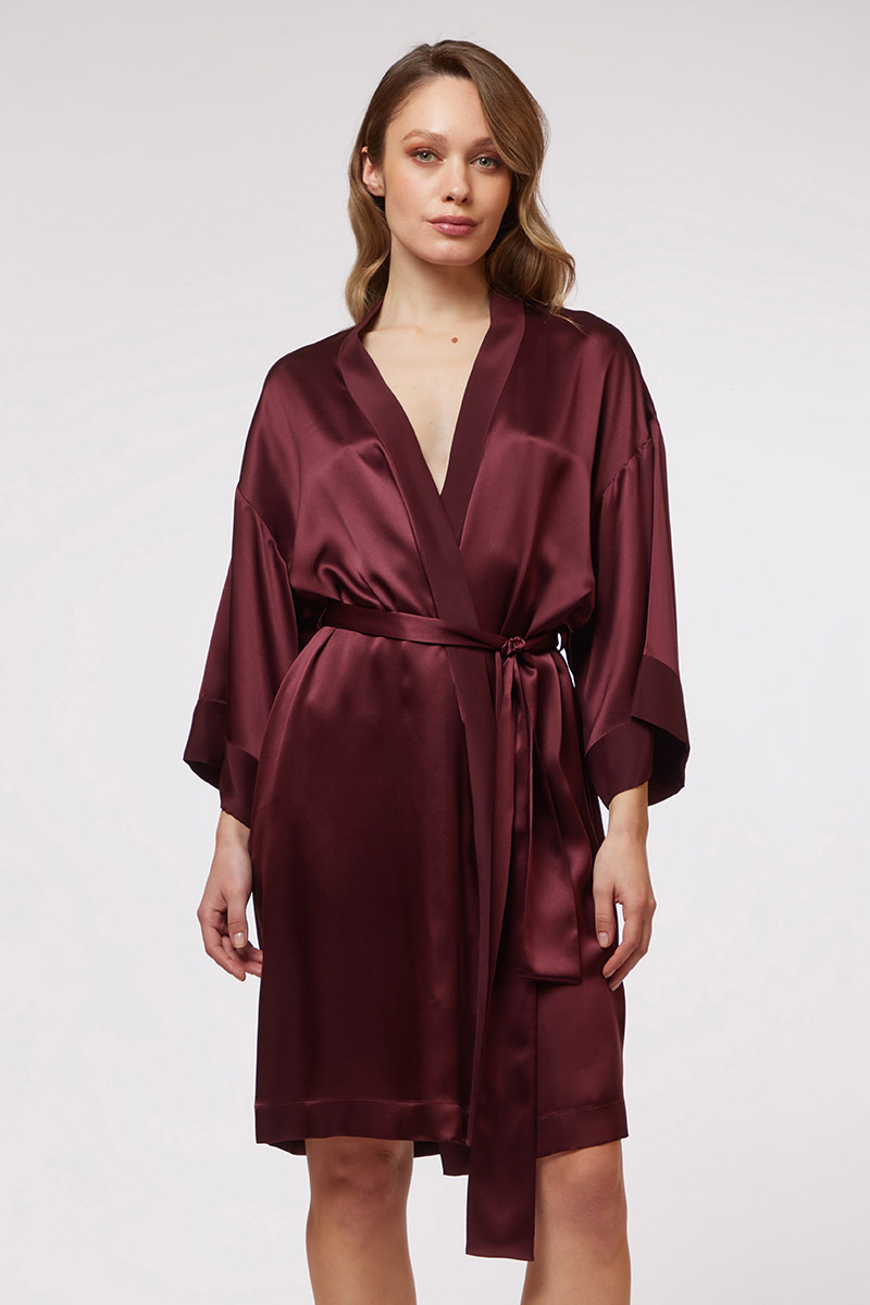 KIMONO CORTO IN SETA