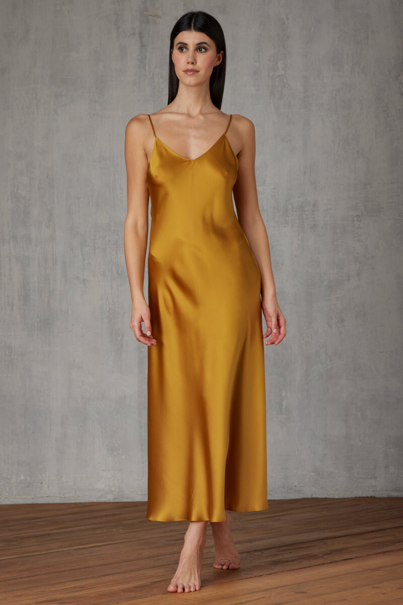 SLIP DRESS LUNGO IN SETA