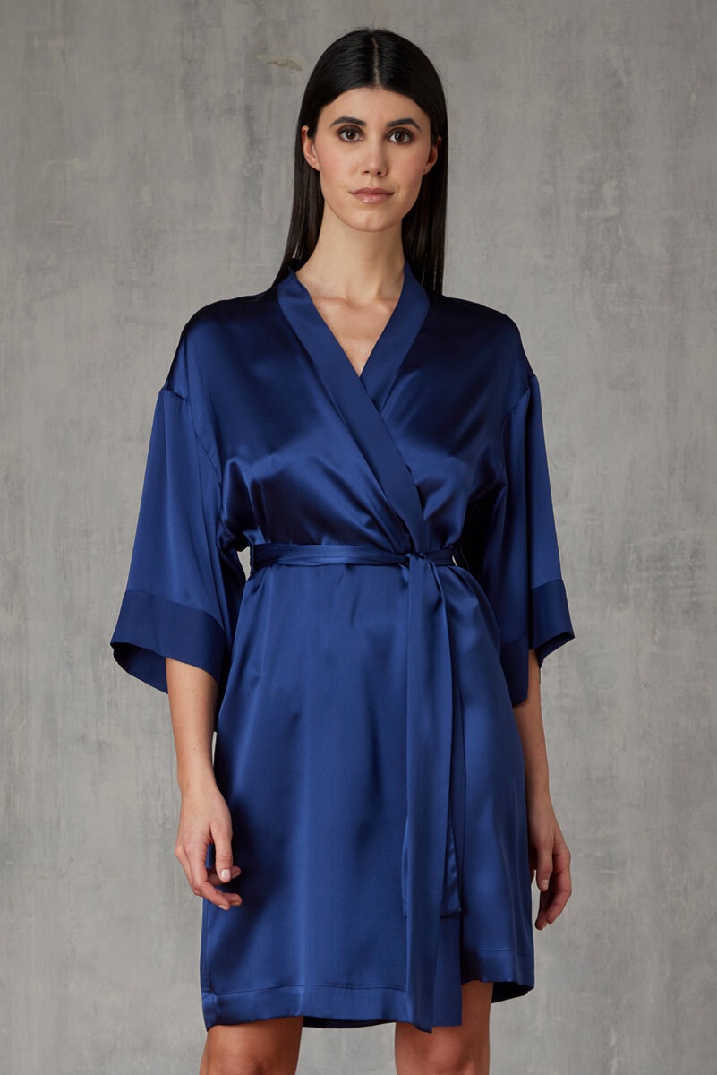 KIMONO CORTO IN SETA