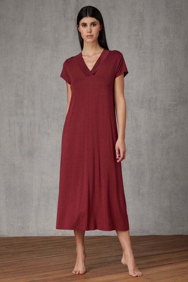 CAMICIA DA NOTTE IN JERSEY CON DETTAGLI IN SATIN