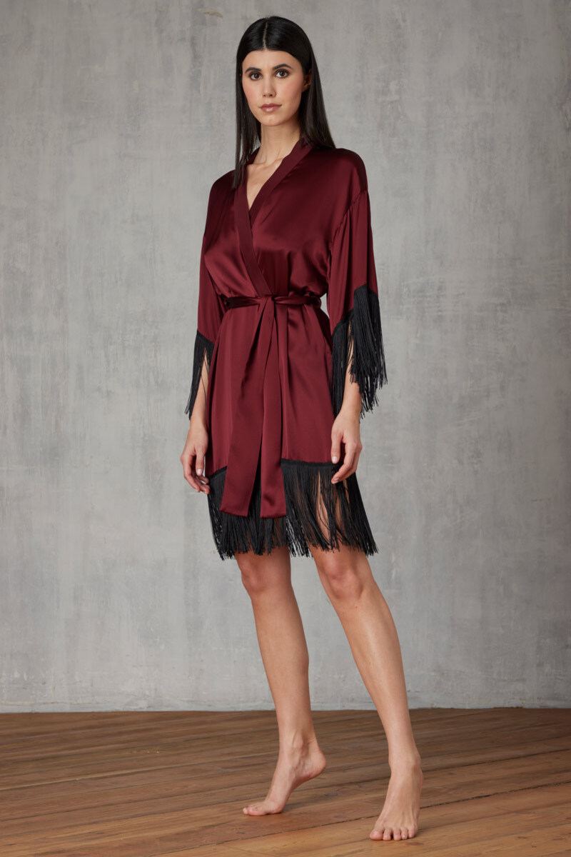 SILIK KIMONO WITH FRINGES