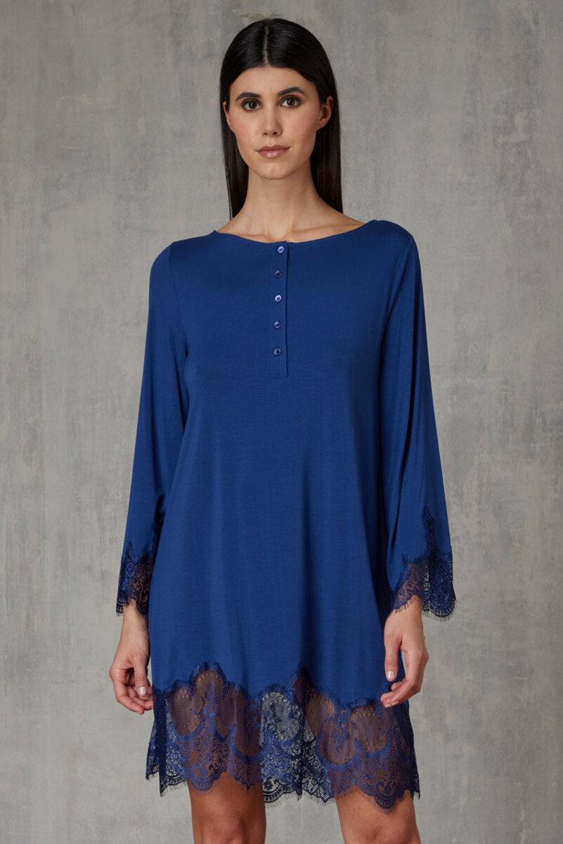 CAMICIA DA NOTTE IN JERSEY CON PIZZO