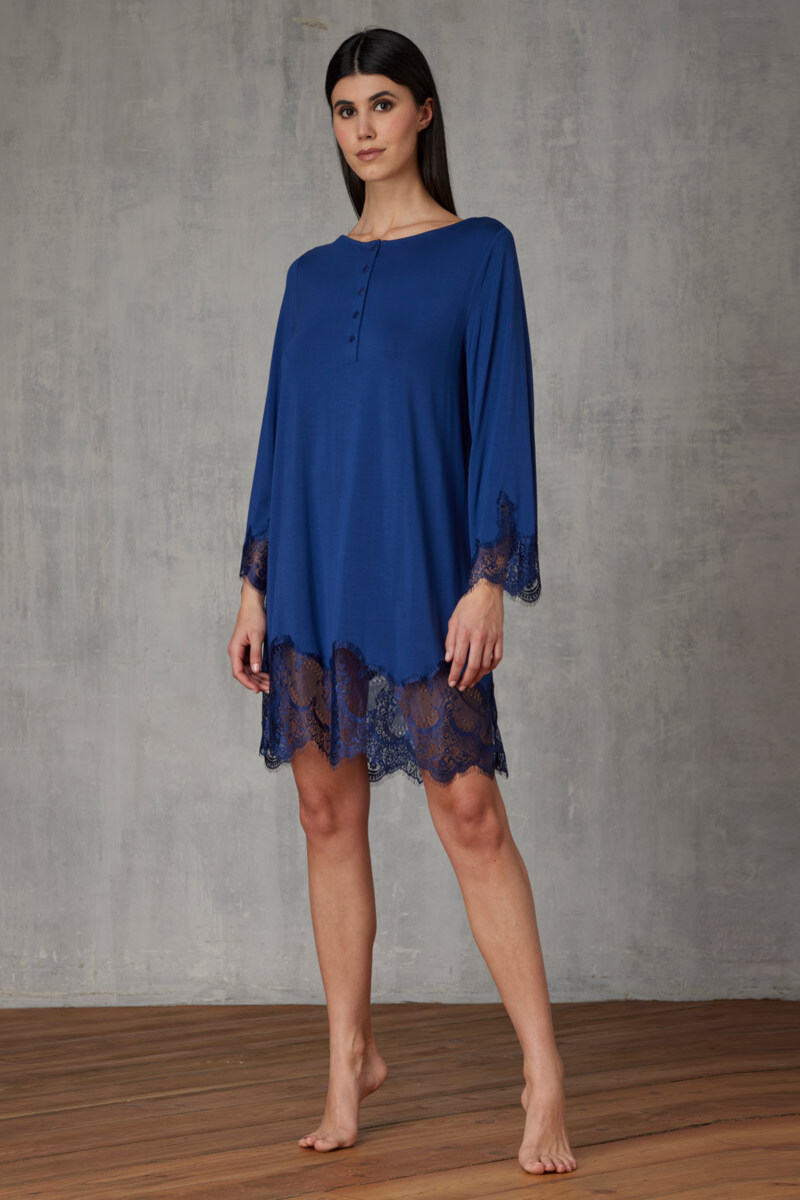 CAMICIA DA NOTTE IN JERSEY CON PIZZO