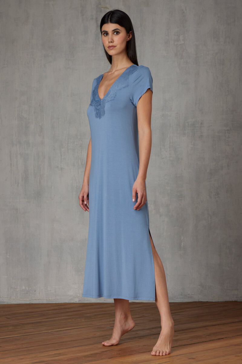 CAMICIA DA NOTTE LUNGA IN JERSEY CON PIZZO